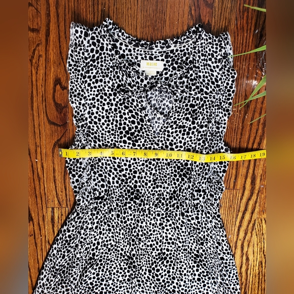 Anthropologie Maeve Ruby Ruffled Black and White Midi Dress Size M - Picture 11 of 12